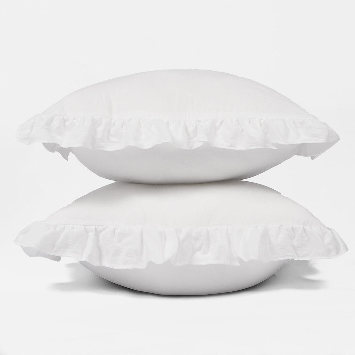 OHS Frill Cushion Covers Faux Linen Soft Square Pillowcases Home Decor Multipack