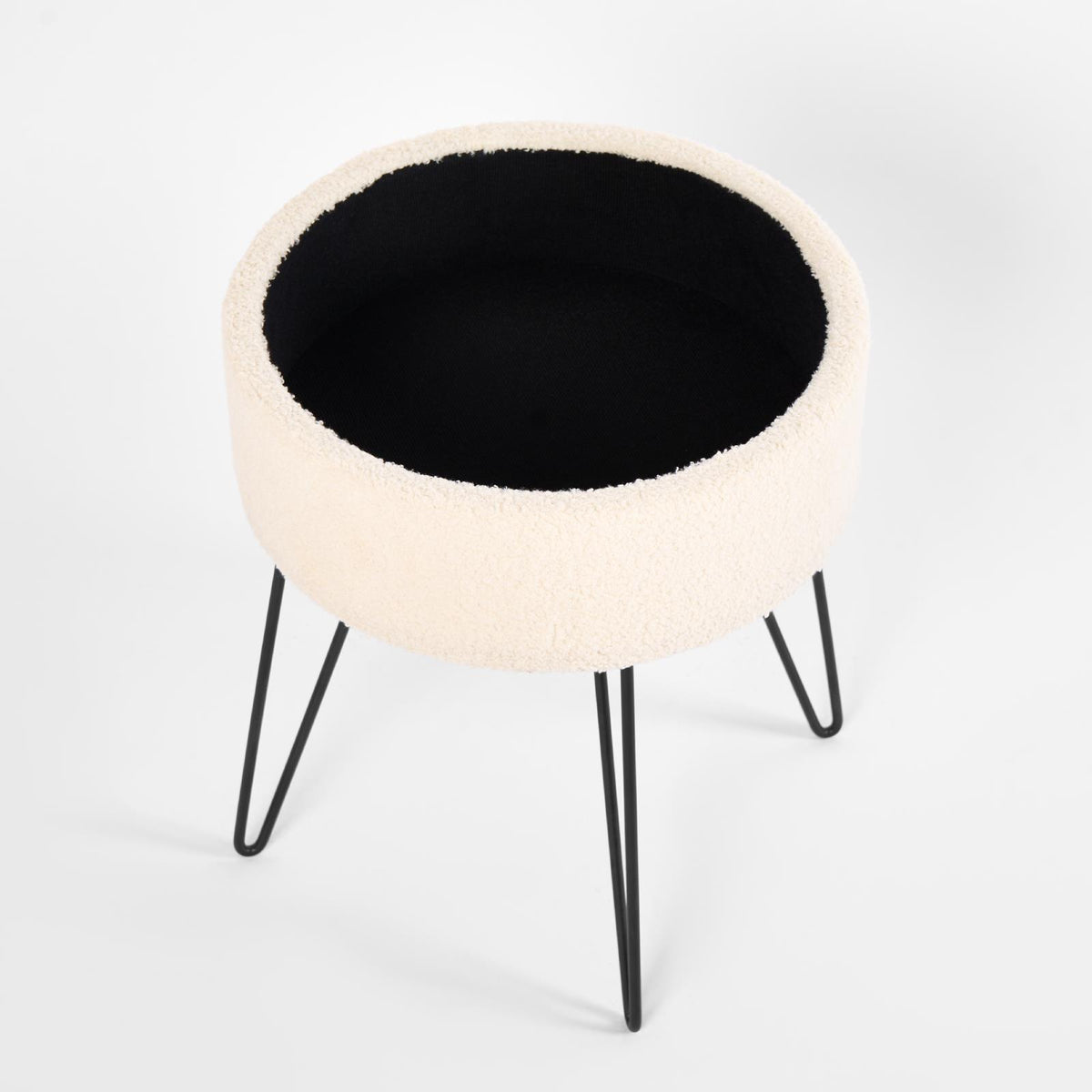 Foot Stool Storage Seat Chair Dressing Table Vanity Pouffe Ottoman Boucle Fleece