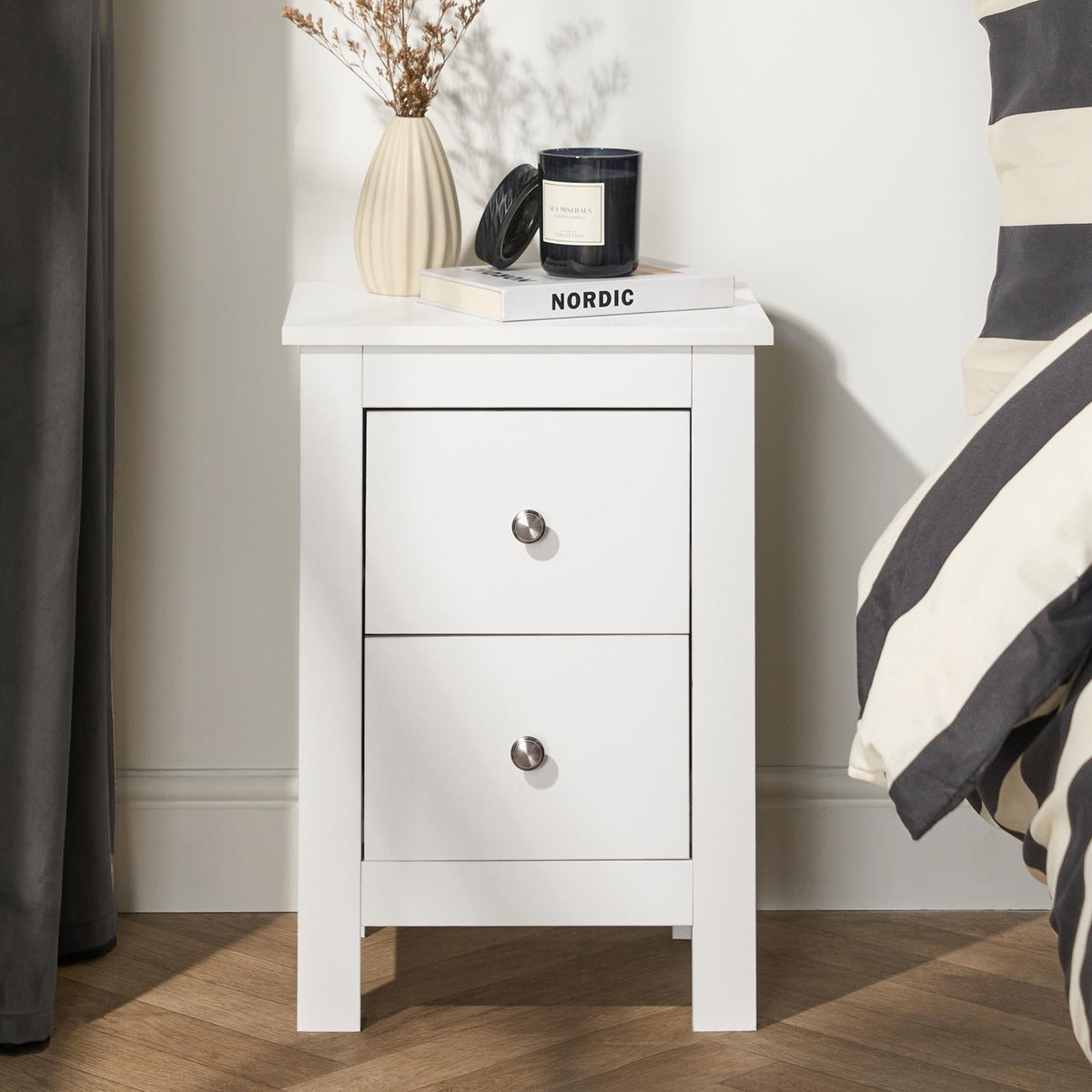 OHS Chicago Bedside Table 2/3 Drawer Hallway Cabinet Nightstand Unit Home Decor