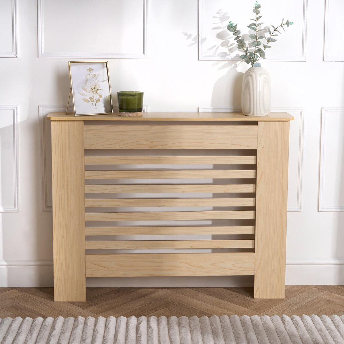 OHS Wood Radiator Cover MDF Side Board S M L Cabinet Shelf Hallway Furniture