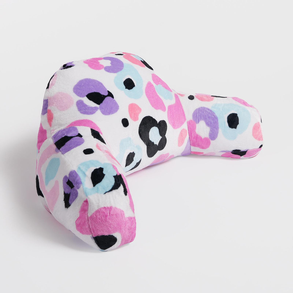 OHS Leopard Cuddle Cushion Kids Soft Fleece Reading Pillow Arms Lumbar Bed Chair