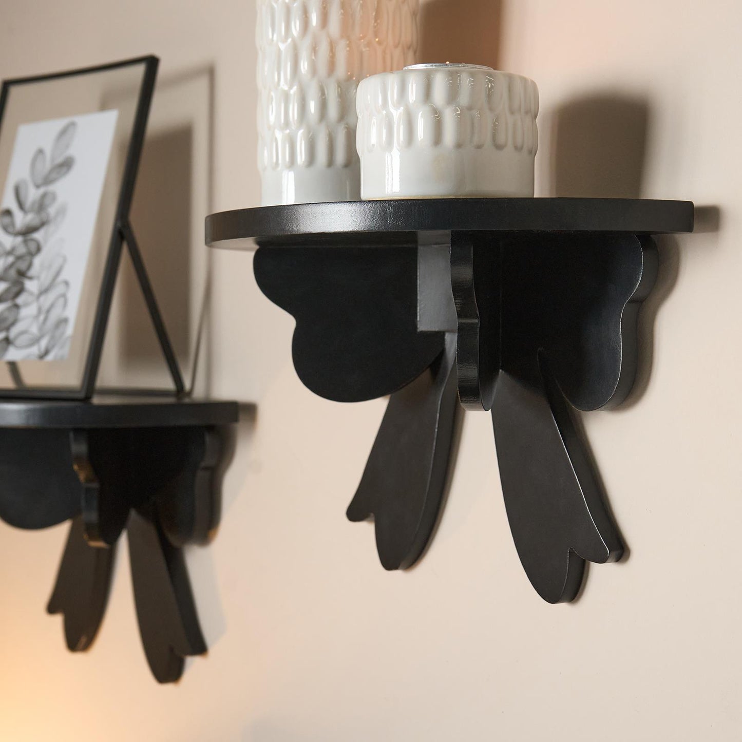 OHS Bow Shelf 2 Pack Novelty Shelving Units Wall Mounted Storage Home Decor