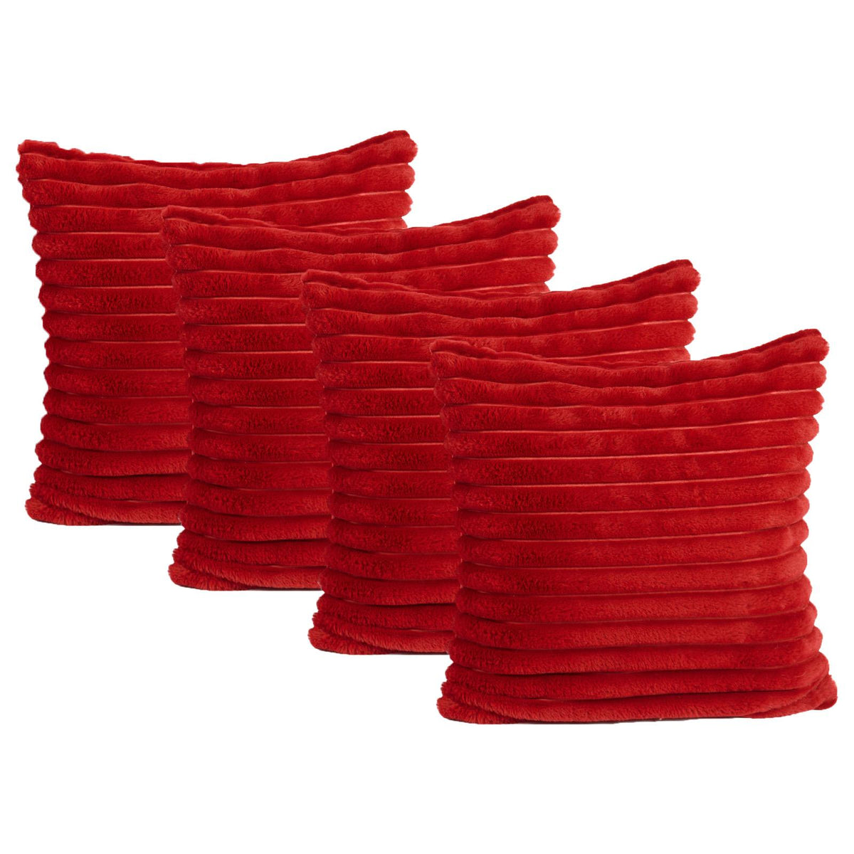 OHS Thick Rib Cushion Covers Faux Fur Soft Fleece Square Pillowcases Home Decor