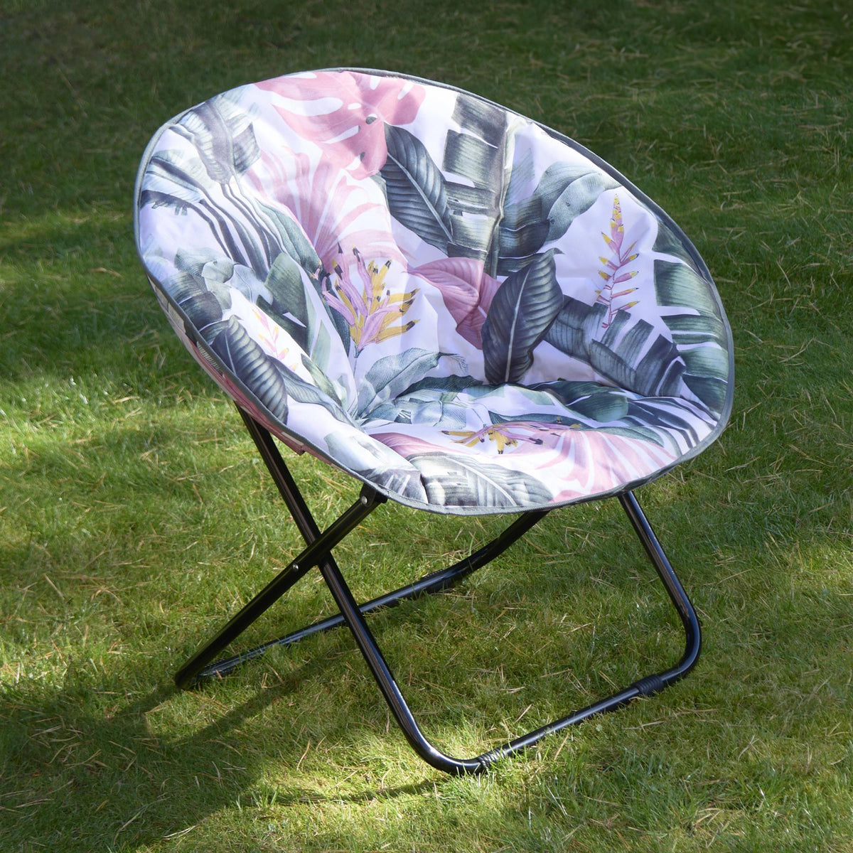 OHS Moon Camping Chair Round Folding Outdoor Garden Portable Seat