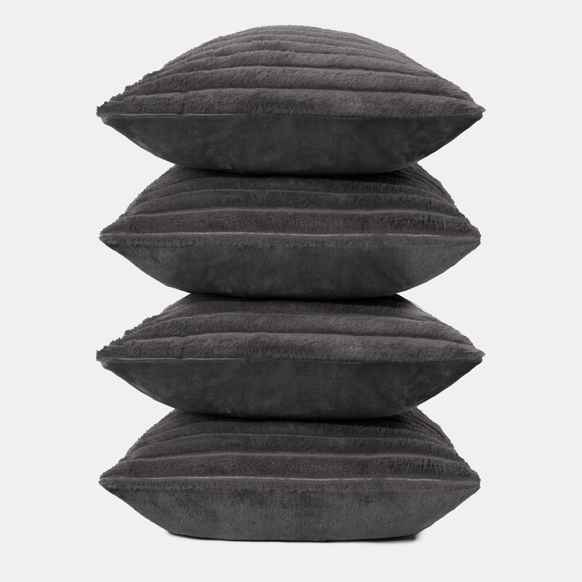 OHS Thick Rib Cushion Covers Faux Fur Soft Fleece Square Pillowcases Home Decor