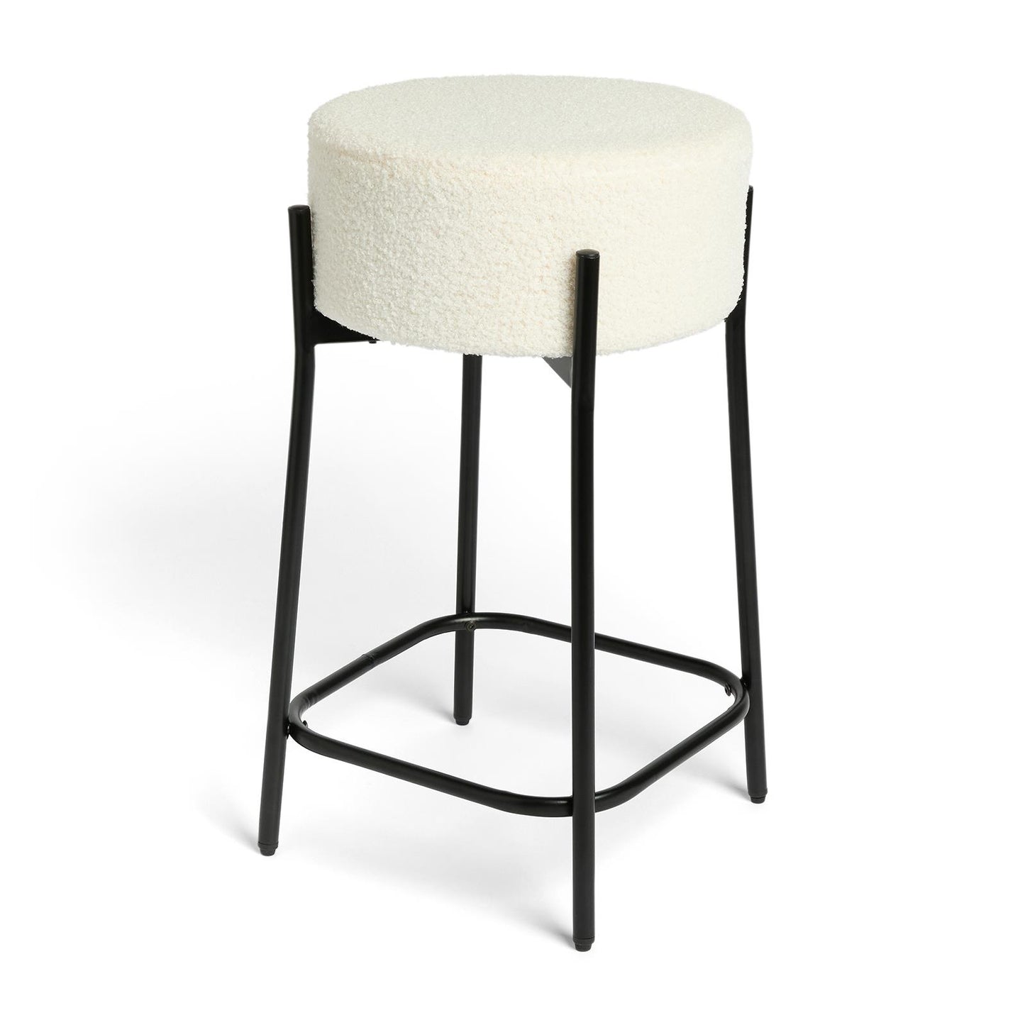 OHS Boucle Bar Stool Kitchen Chair Breakfast Pub Seat Home Decor