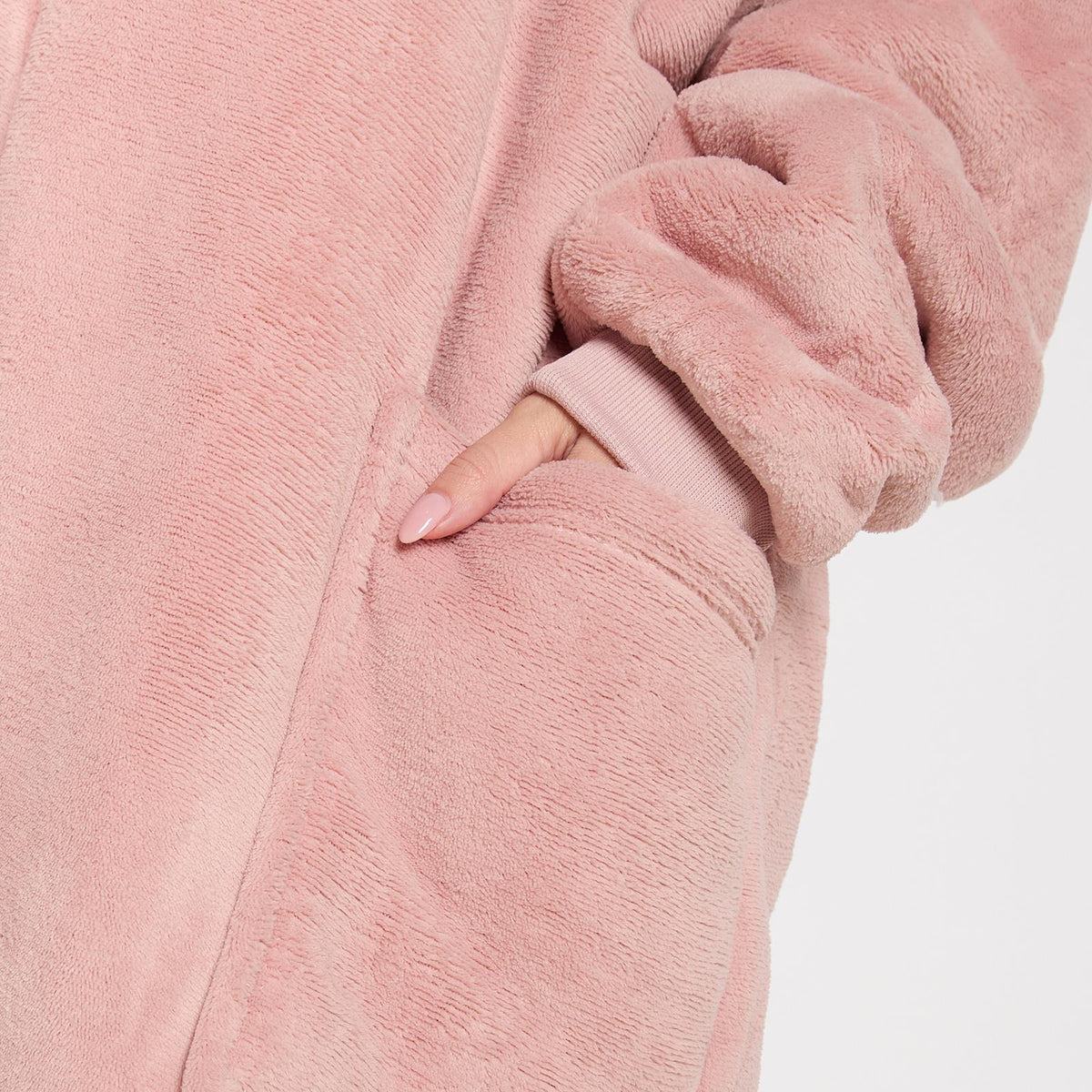 OHS Zip Up Hoodie Blanket Oversized Sherpa Fleece Thermal Sweatshirt Jumper