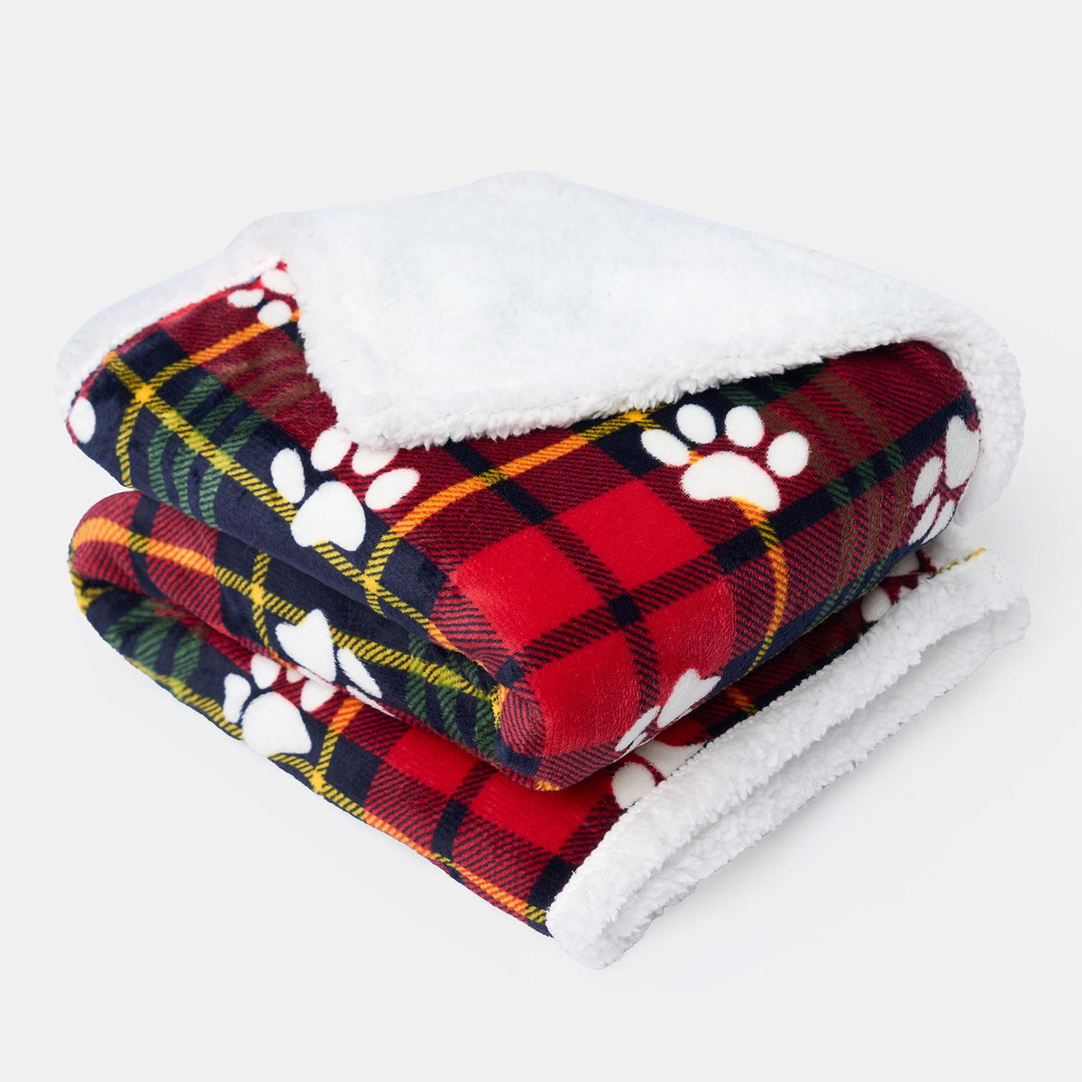 Check Fleece Pet Blanket Throw Over Bed Supersoft Plush Sherpa Warm Chair Sofa