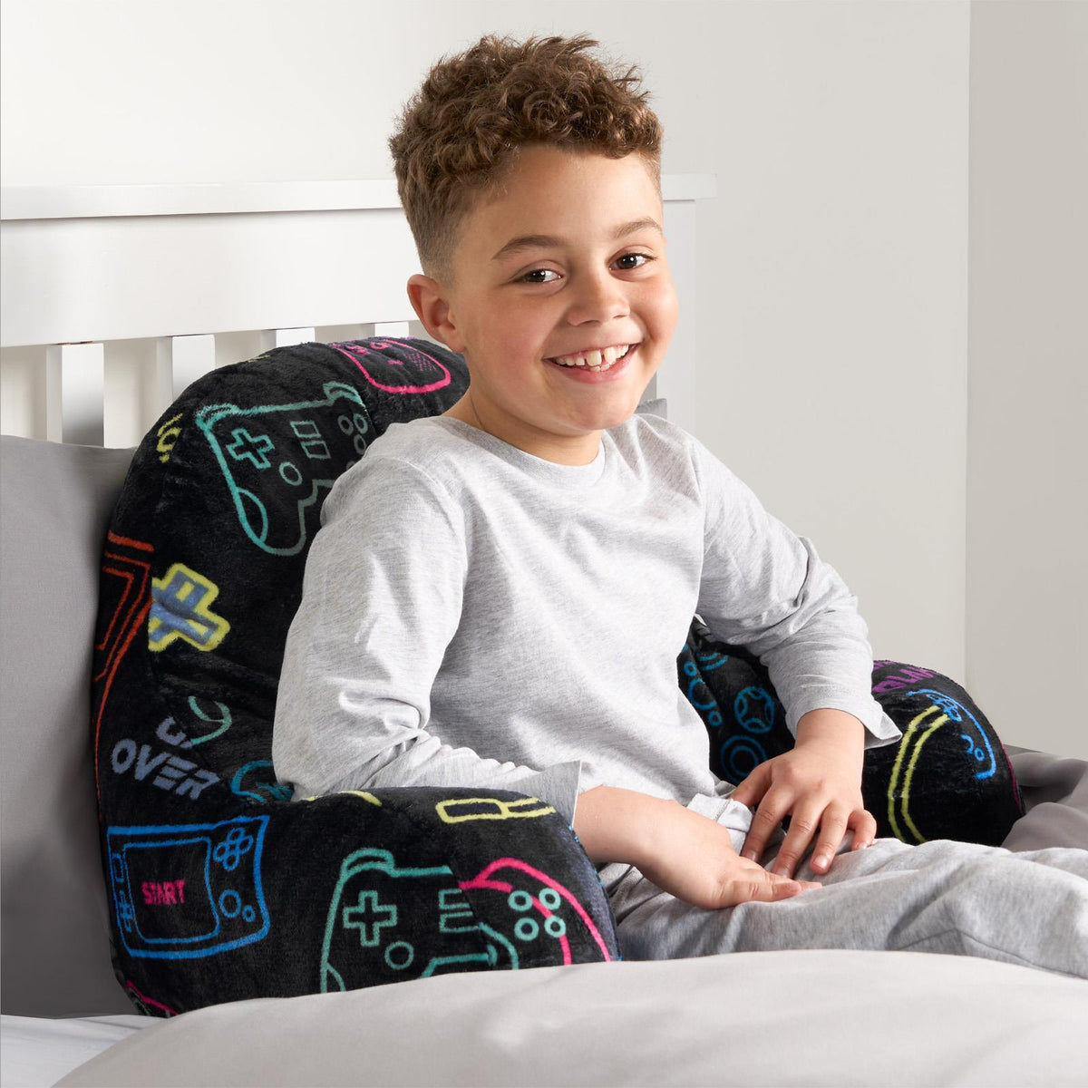 OHS Kids Gaming Cushion Bed Reading Pillow Soft Support with Arms Lumbar Chair