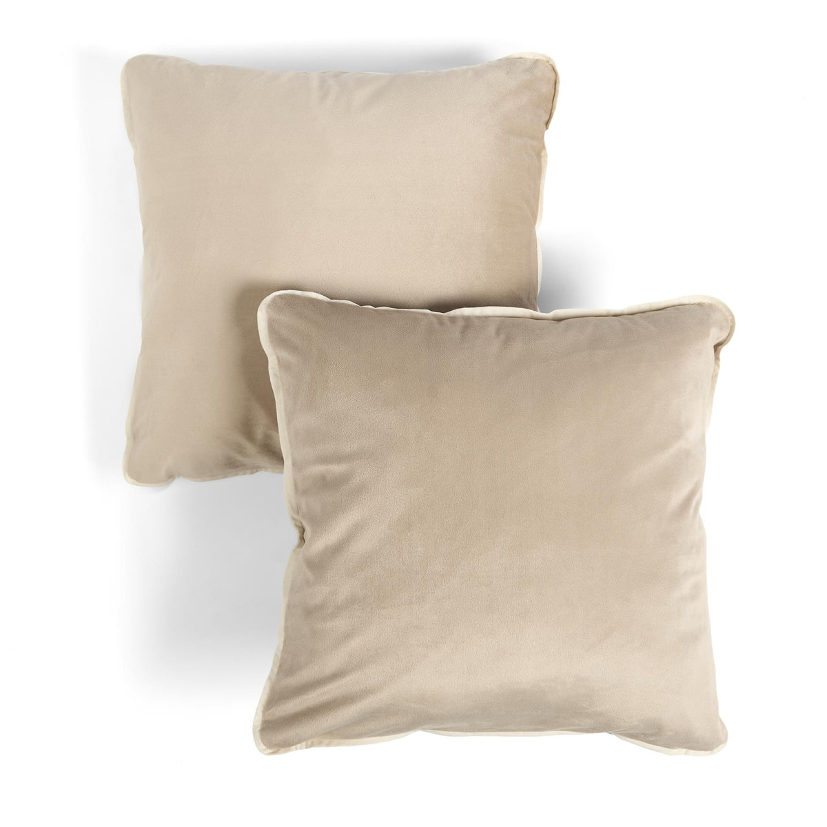 OHS Piped Edge Cushion Covers Matte Velvet Soft Luxury 2/4 Square Pillowcases