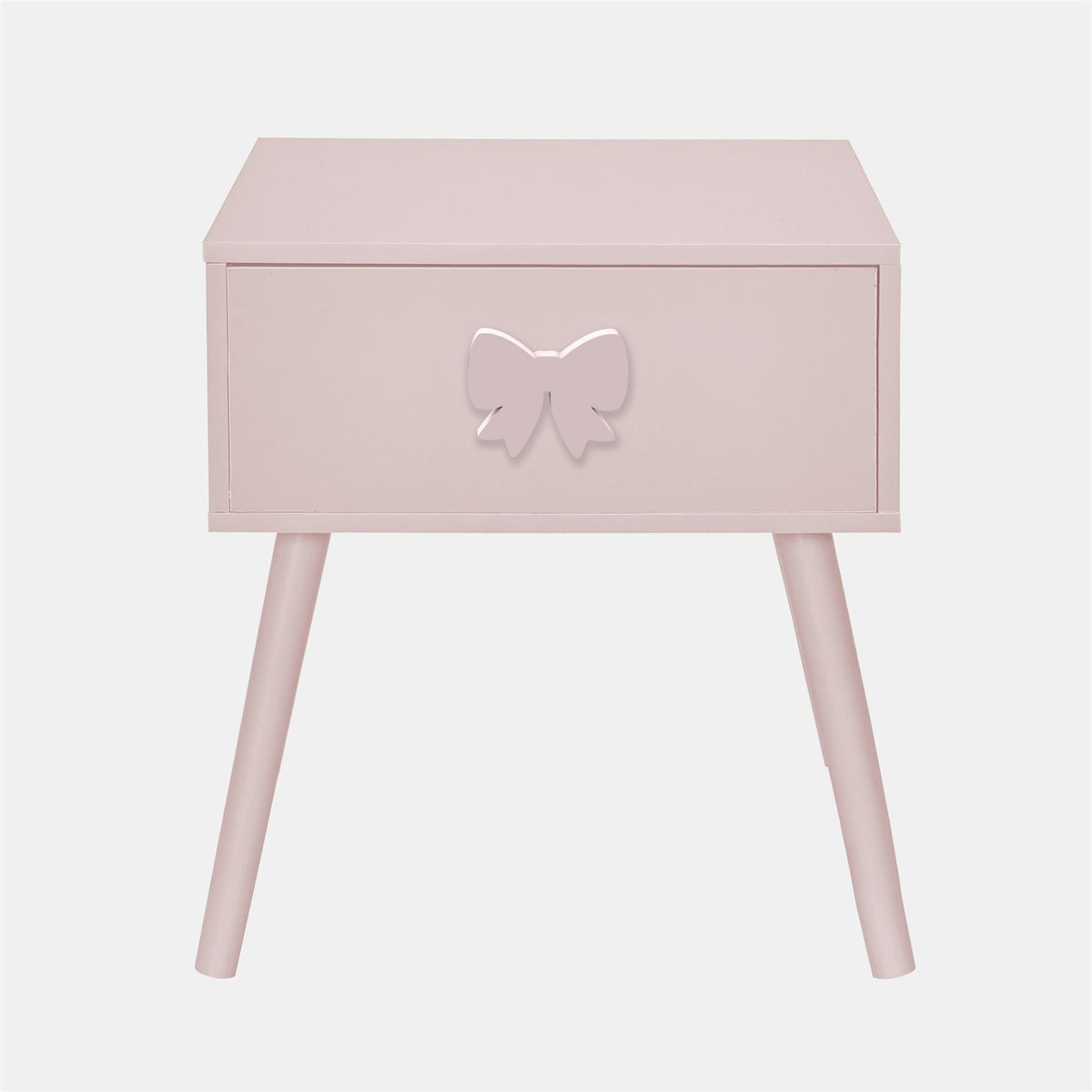 OHS Bow Decor Bedside Wood Nightstand 1 Drawer Storage Unit End Table Home Decor