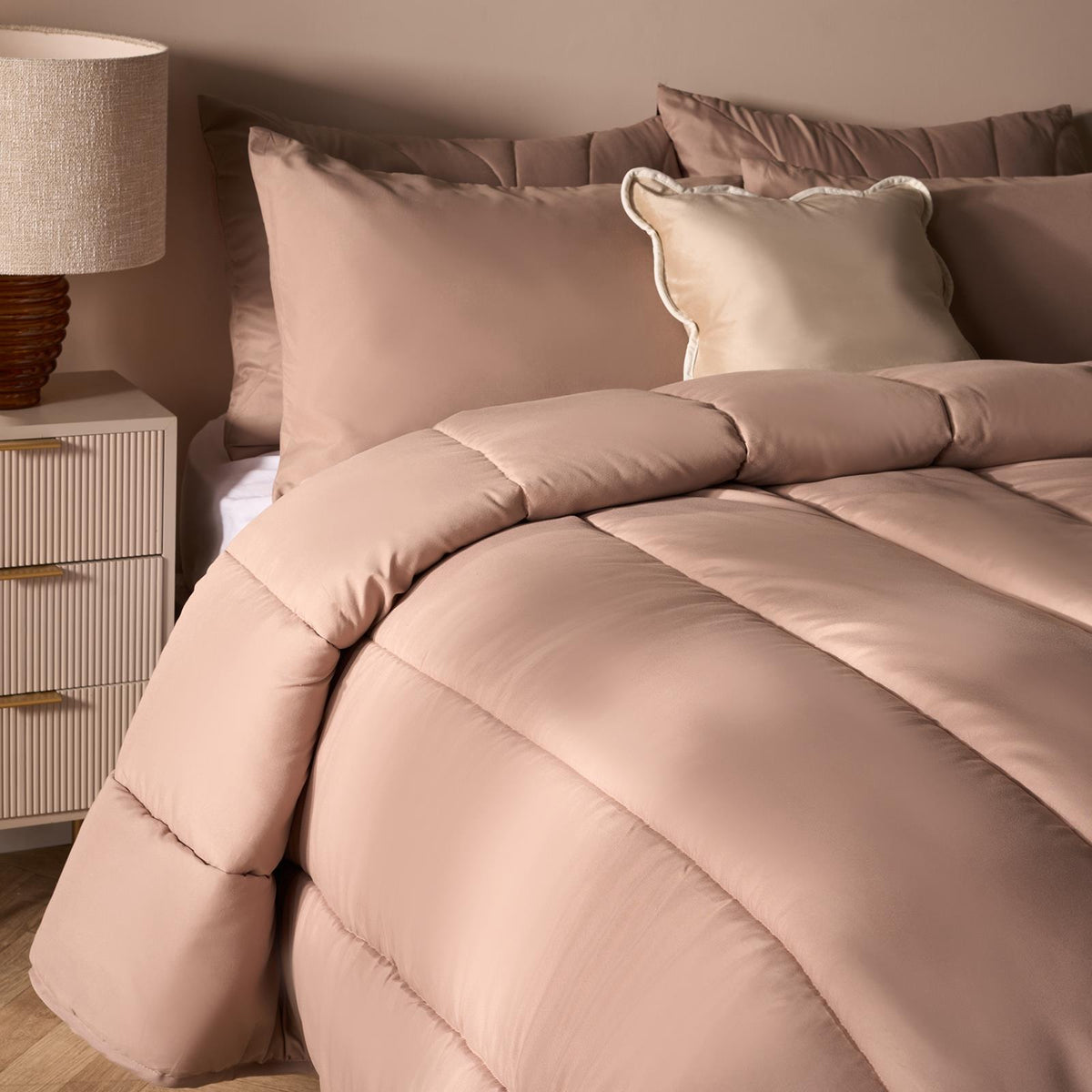 OHS Coverless Duvet & Pillowcase 10.5 Tog Bedding Set Easy Care Reversible