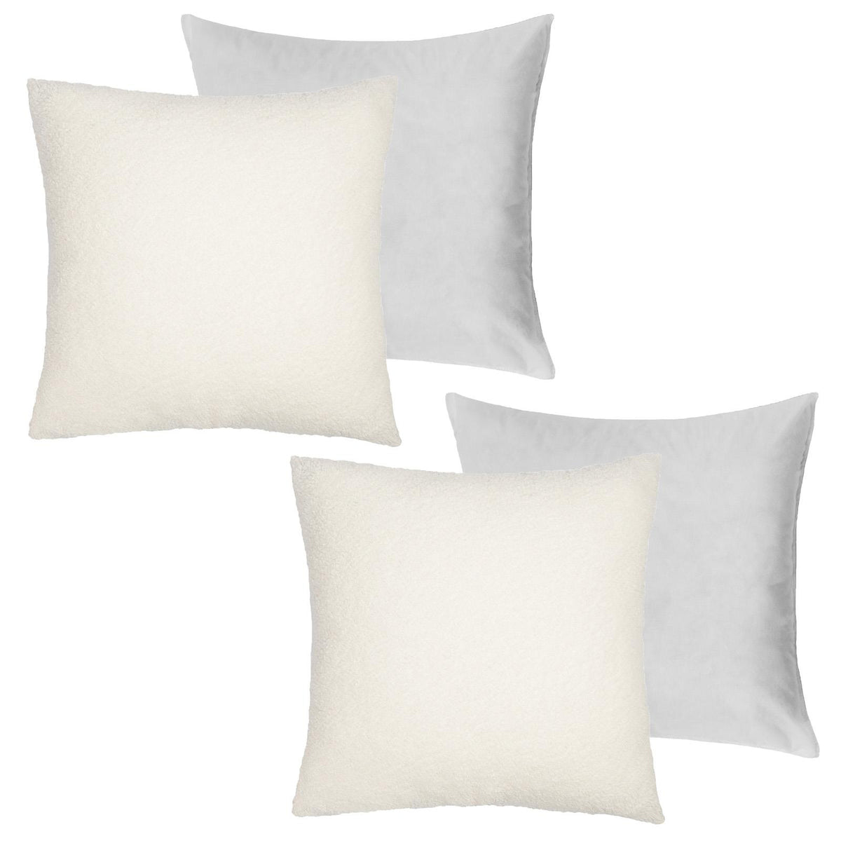 OHS Boucle Cushion Covers  2 Pack Teddy Fleece Square Pillowcases Home Decor