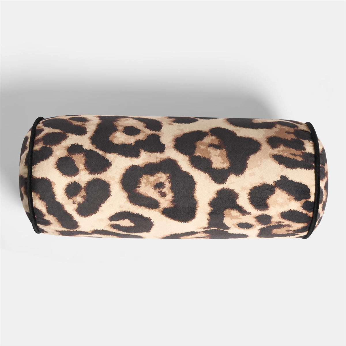 OHS Piped Edge Bolster Cushion Matte Velvet Bedroom Sofa Plump Filled Pillow