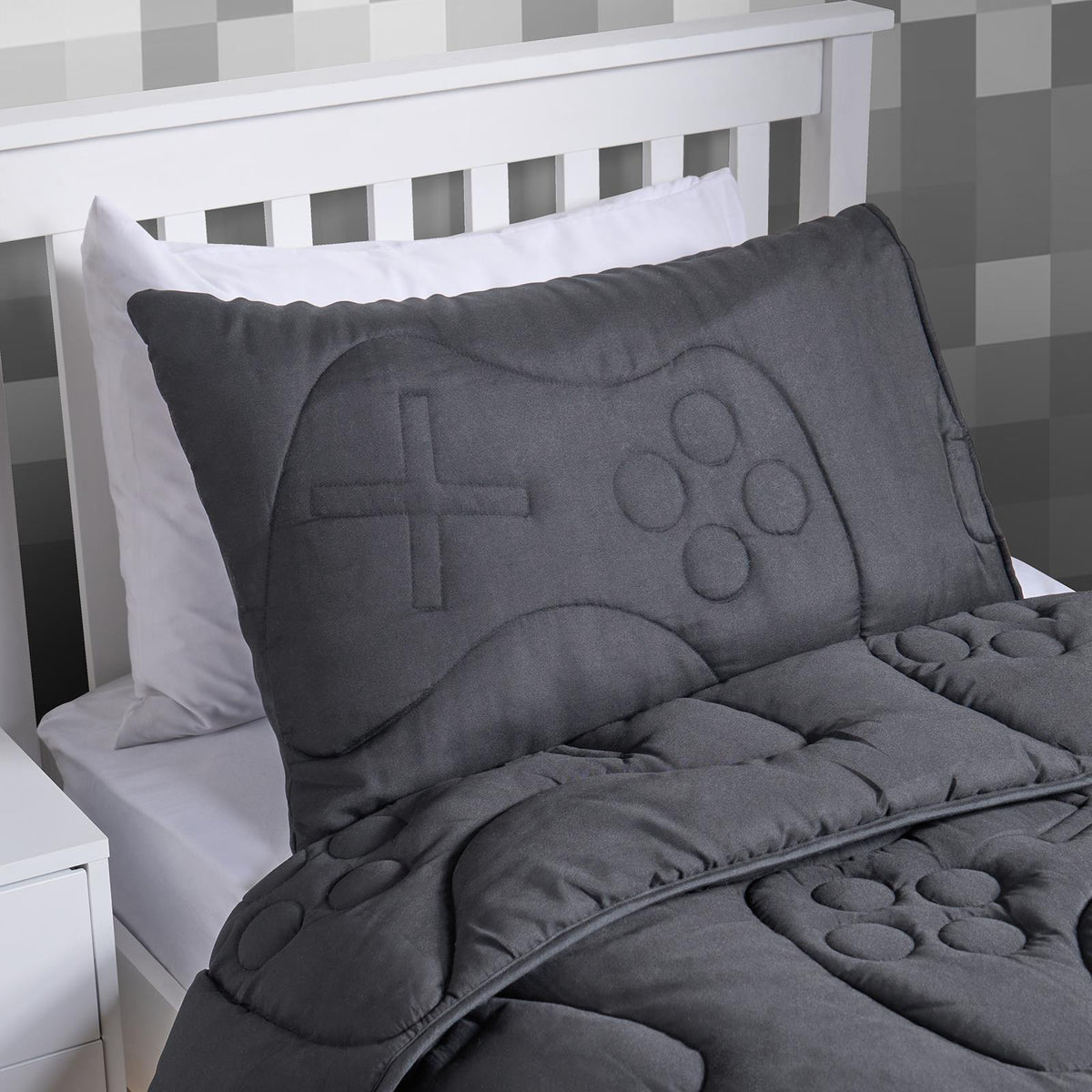 OHS Gaming Duvet Coverless Quilted 7.5 TOG Bedding Cover Pillowcase Set Embossed