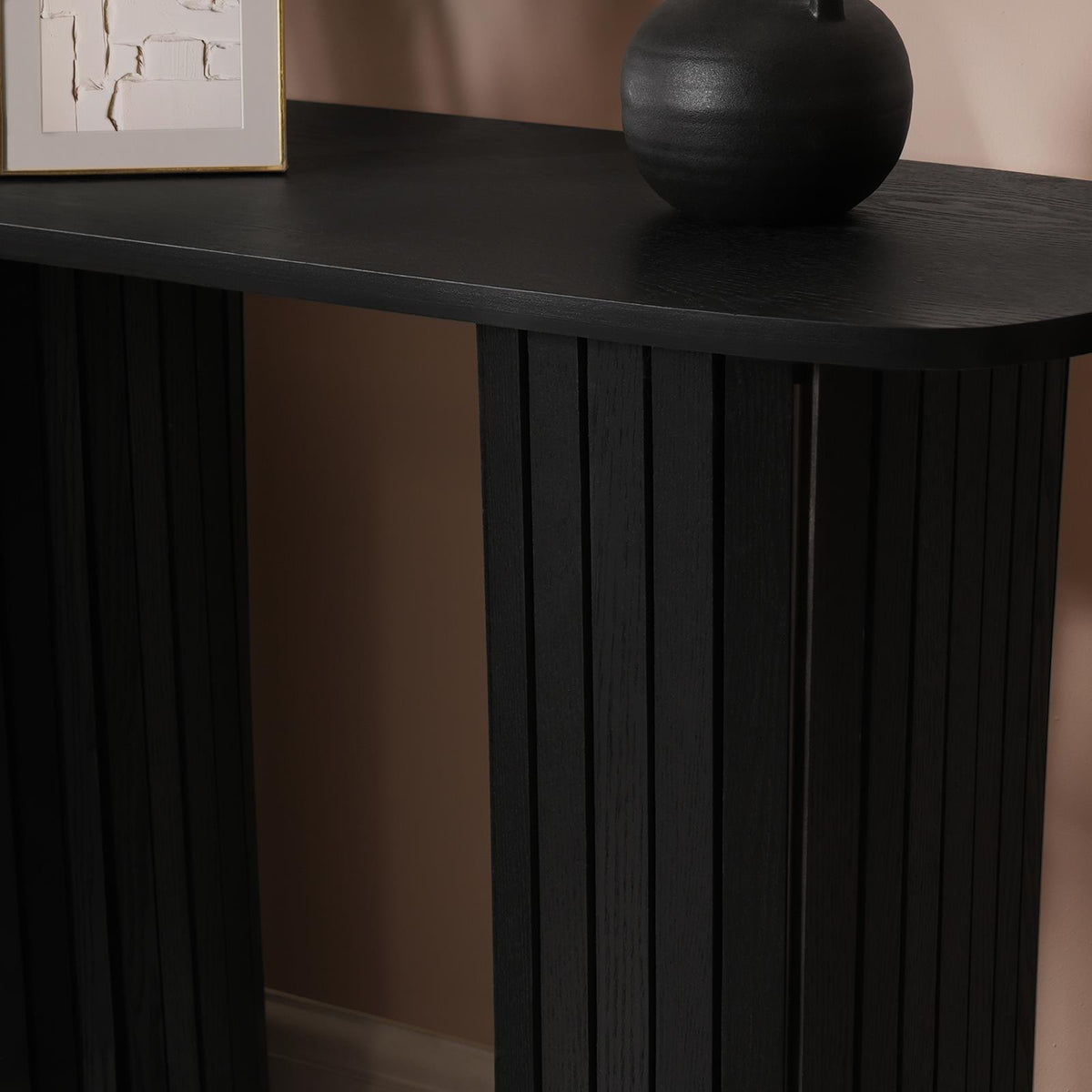OHS Madison Console Table Ribbed Engineered Wood Entryway Display Unit Decor