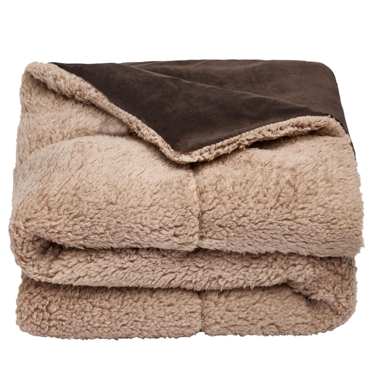 OHS Quilted Pet Blanket Soft Sherpa Fleece Animal Dog Cat Throw
