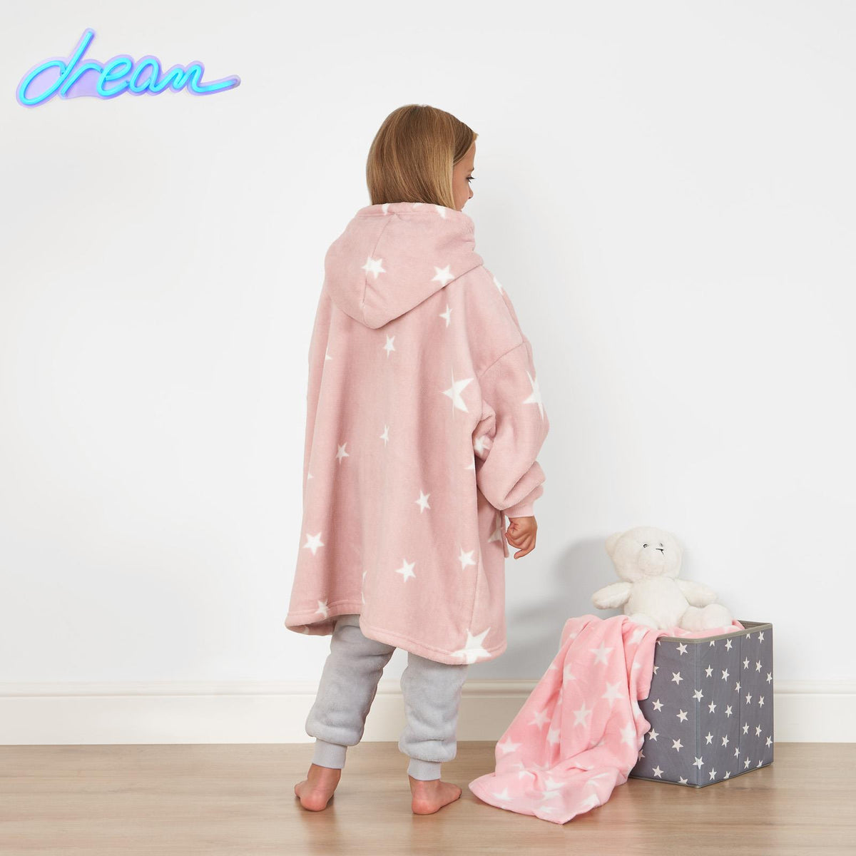 Kids Hoodie Blanket Oversized Sherpa Fleece Jumper Sweatshirt Soft Warm Throw