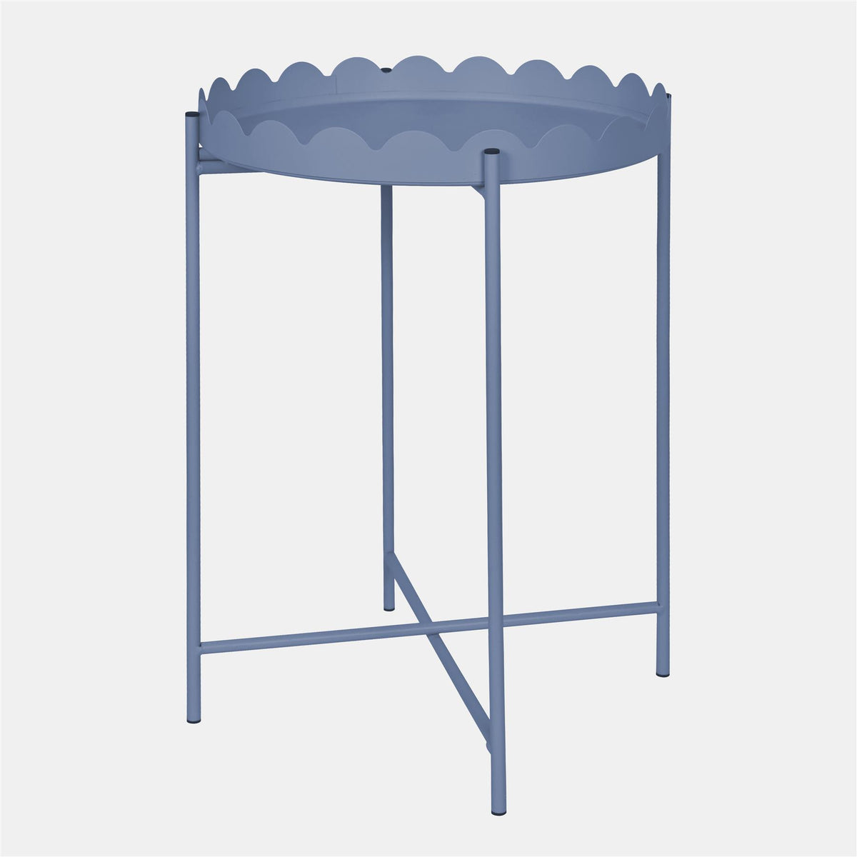 OHS Scallop Edge Side Table Coffee Tables with Metal Frame