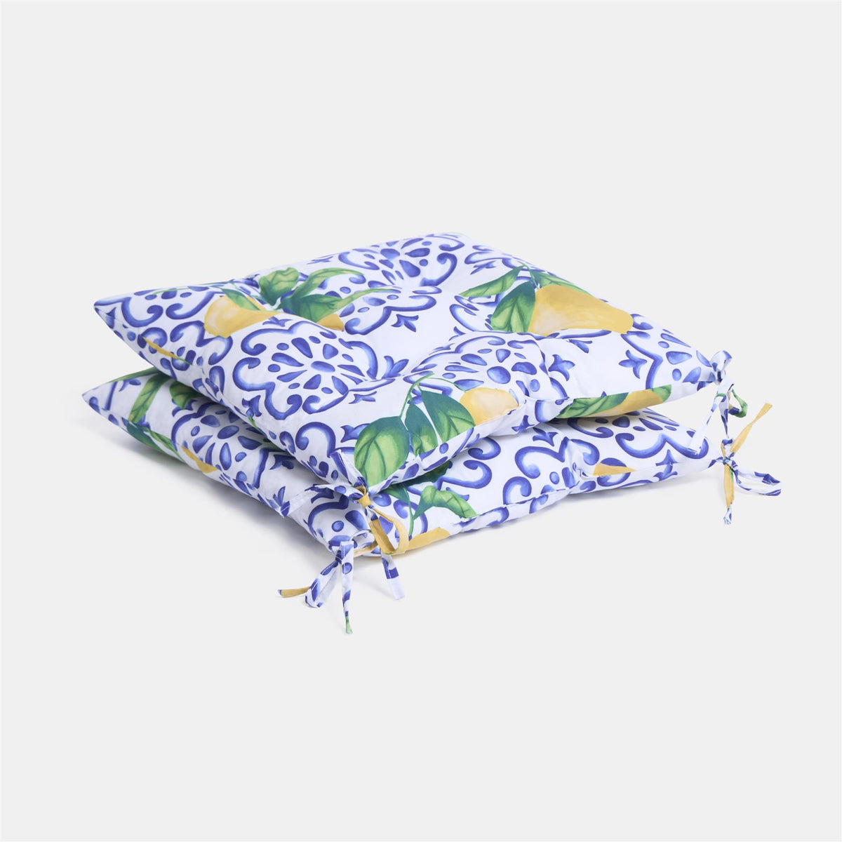 OHS Seat Pads 2 Water Resistant Outdoor Cushions Garden Chair Covers Ties