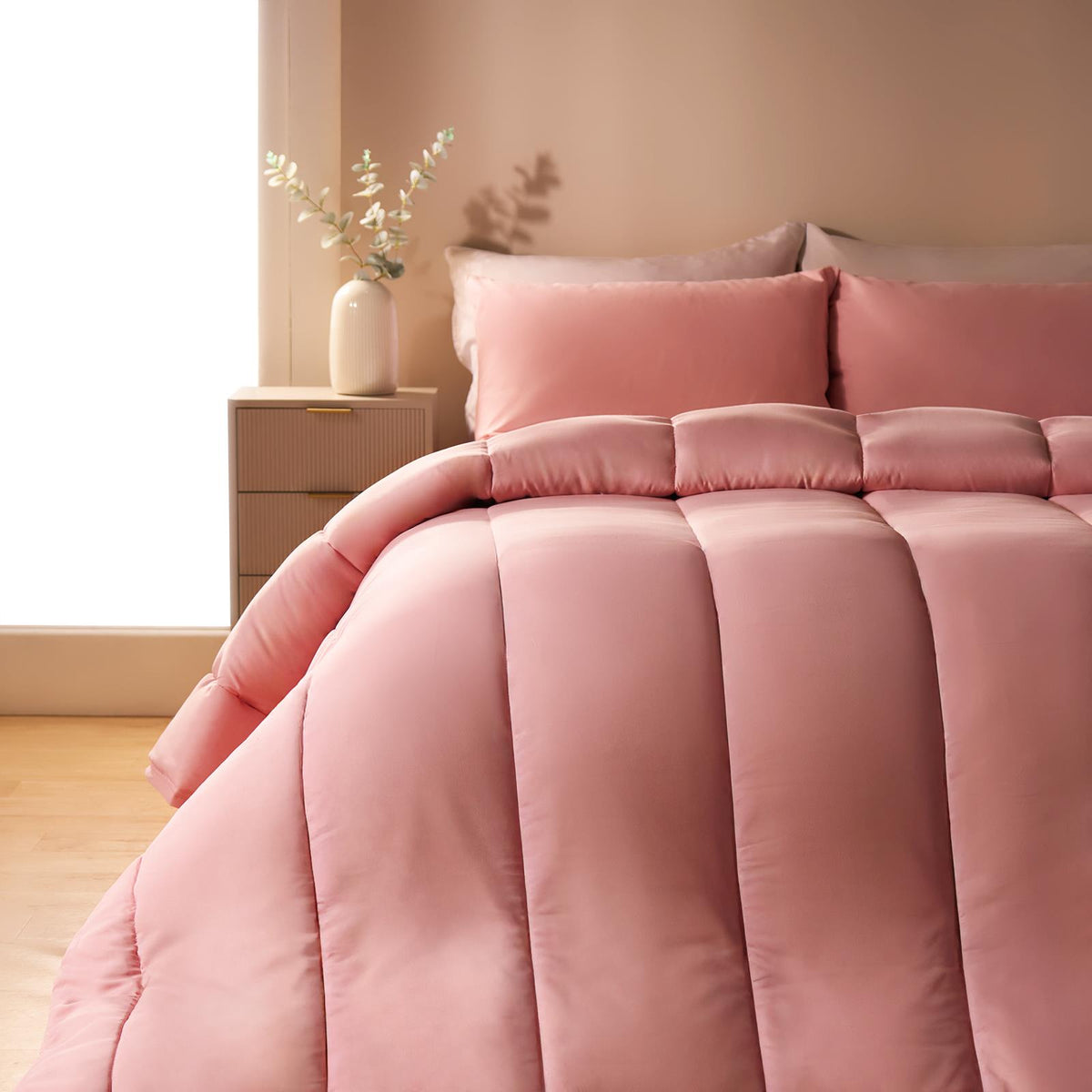 OHS Coverless Duvet & Pillowcase 10.5 Tog Bedding Set Easy Care Reversible