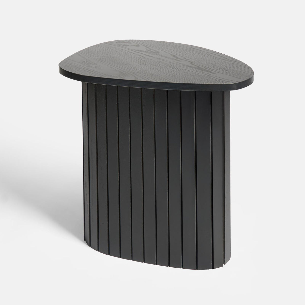 OHS Madison Side Table Ribbed Wood Effect Corner Bedside Coffee Table