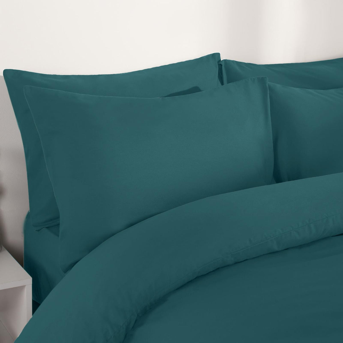 OHS Plain Duvet Cover & Pillowcase Reversible Bedding Set OR Fitted Sheet