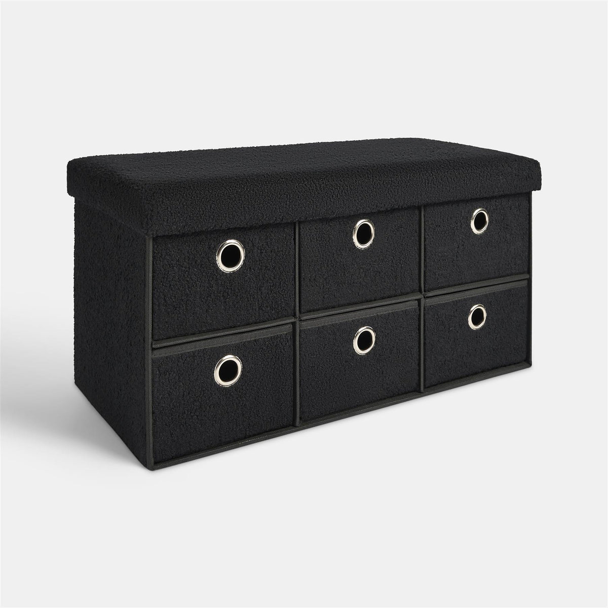 Storage Cube Unit 6 Draw Ottoman Space Saving Velvet Chest Shoe Boucle Organiser