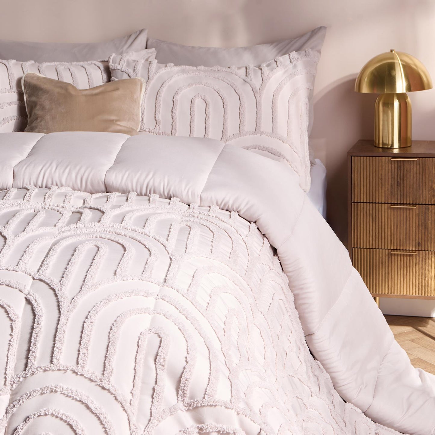 OHS Tufted Arches Coverless Duvet & Pillowcase 7.5 Tog Bedding Set