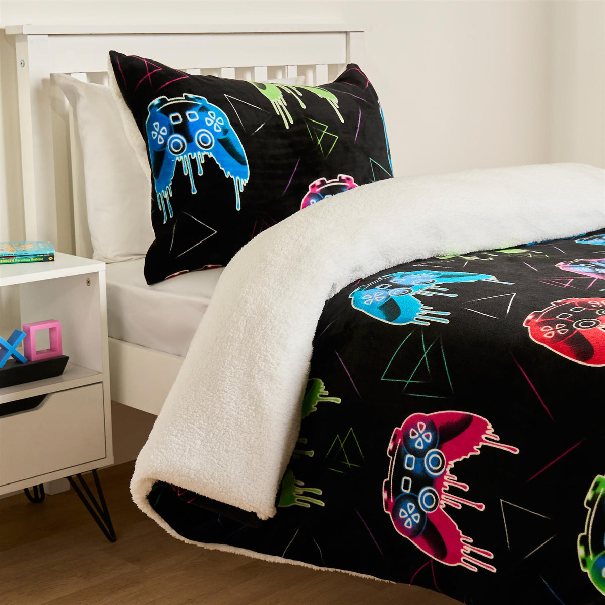 OHS Kids Bedding Set Glow-in-the-Dark Soft Thermal Duvet Cover with Pillowcase