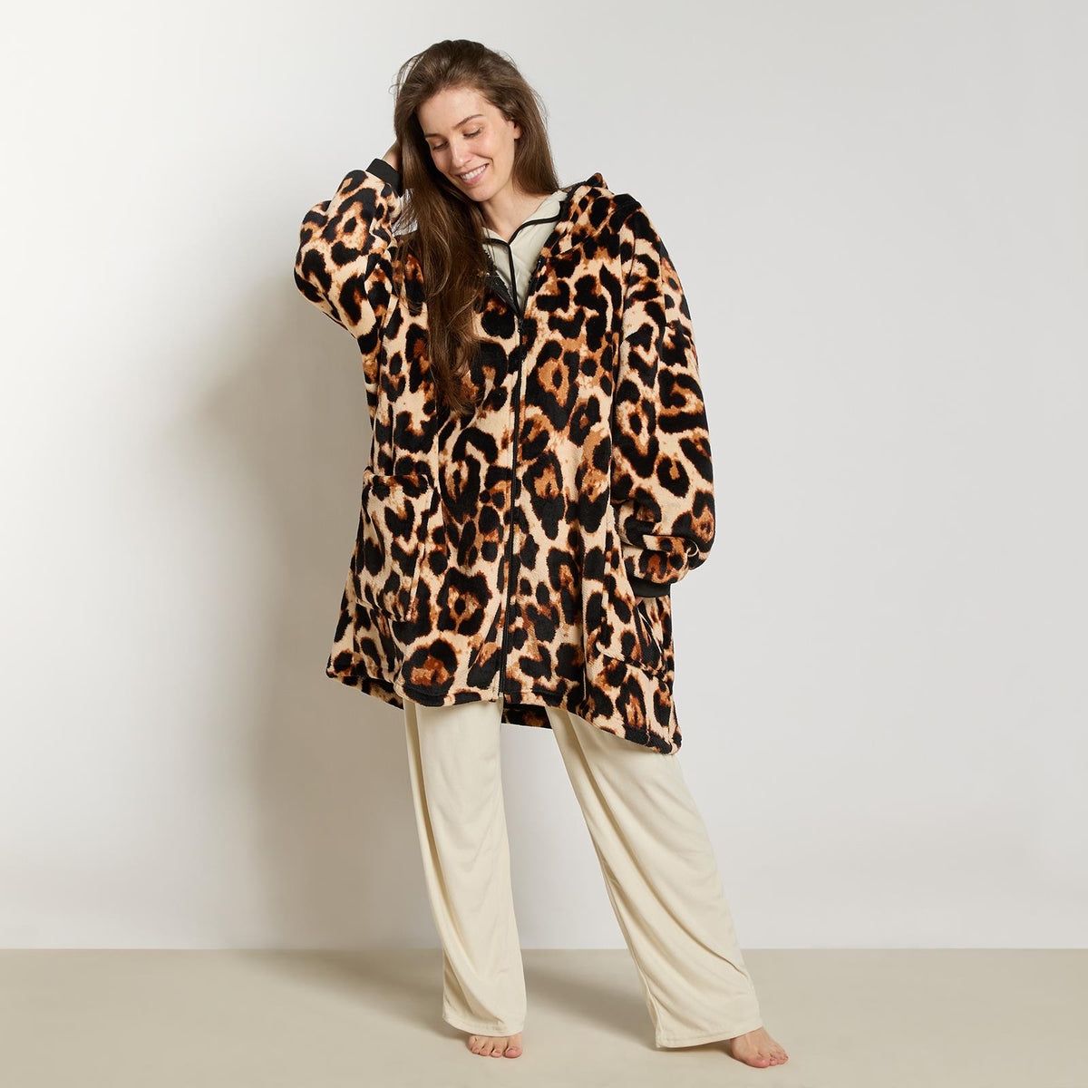 OHS Zip Up Hoodie Blanket Oversized Sherpa Fleece Thermal Sweatshirt Jumper