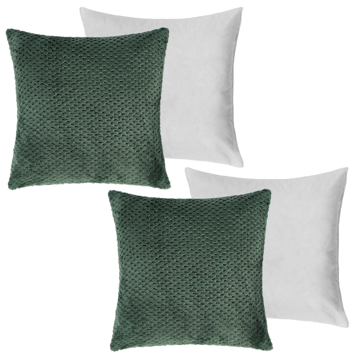 OHS Waffle Fleece Cushion Covers 2/4 Pack Soft Filler Decor