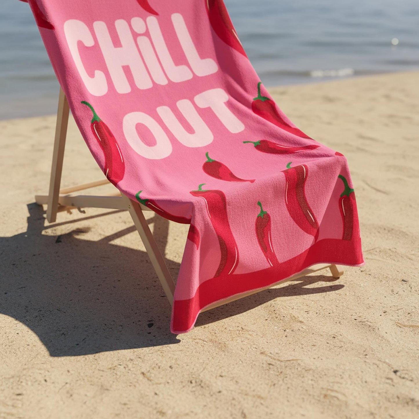 OHS Slogan Beach Towel Printed Quick Dry Summer Travel Microfibre Absorbent Swim