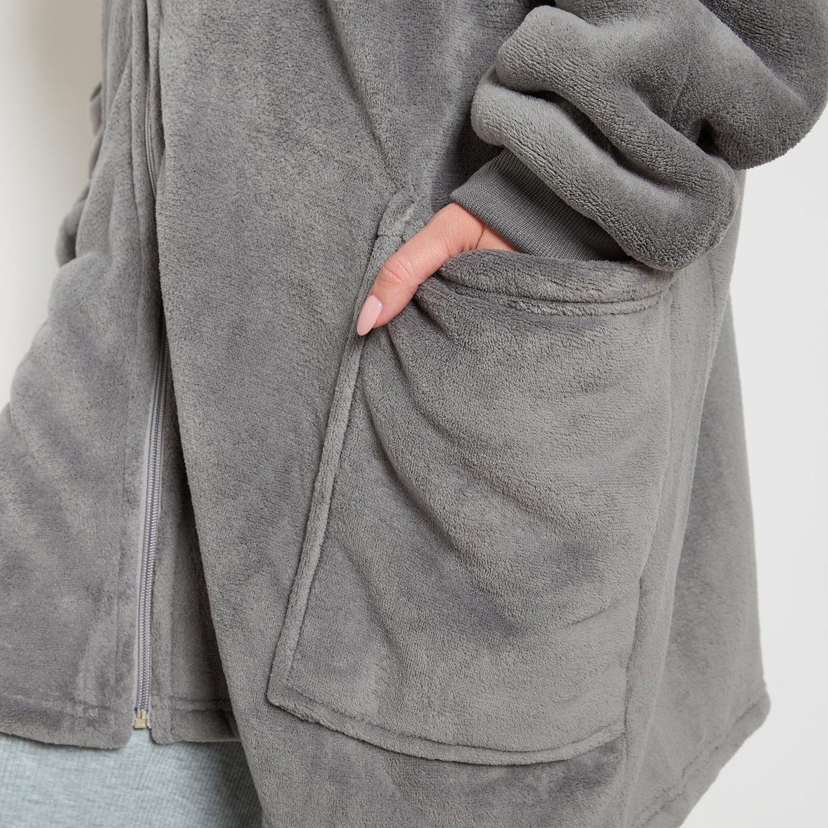 OHS Zip Up Hoodie Blanket Oversized Sherpa Fleece Thermal Sweatshirt Jumper
