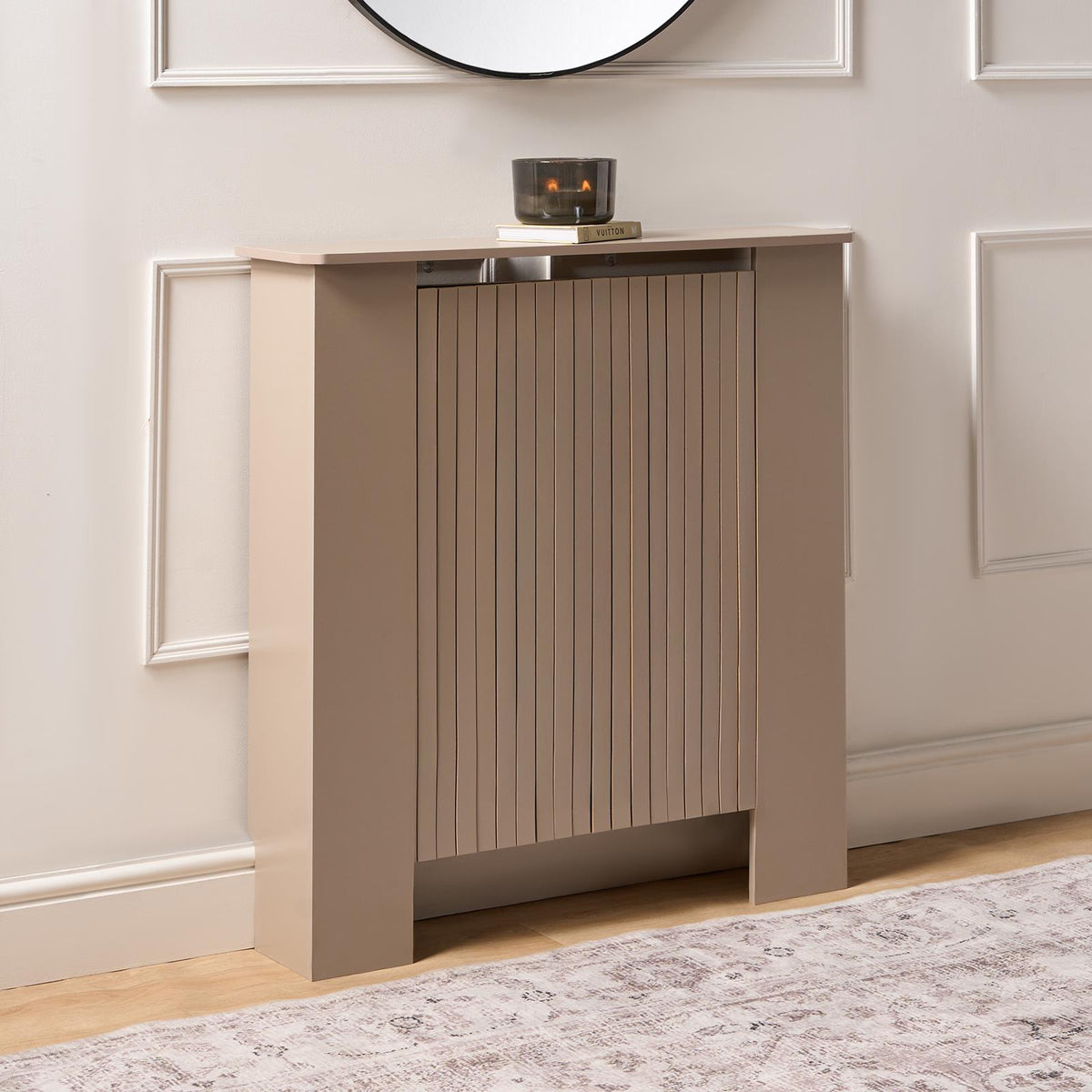 OHS Ribbed Radiator Cover Slatted Engineered Wood Side Board S M L Cabinet Shelf