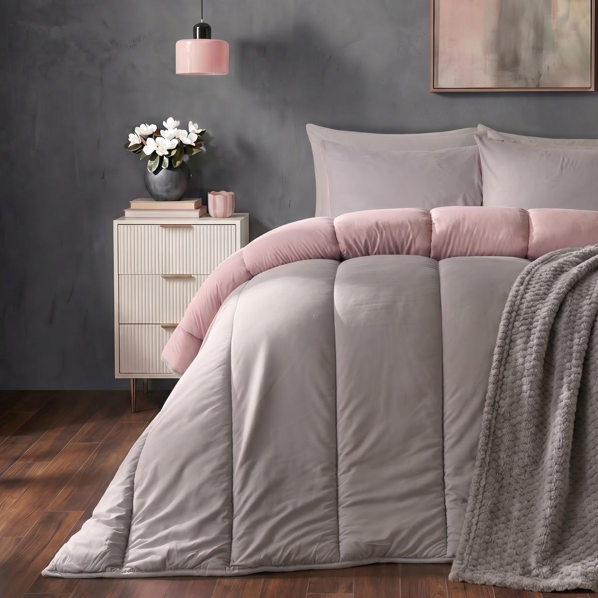OHS Coverless Duvet & Pillowcase 10.5 Tog Bedding Set Easy Care Reversible