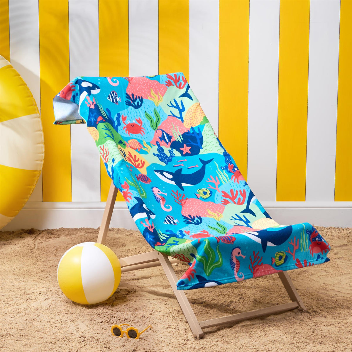 OHS Print Beach Towel Microfibre Quick Dry Bath Holiday Gym Travel Sport