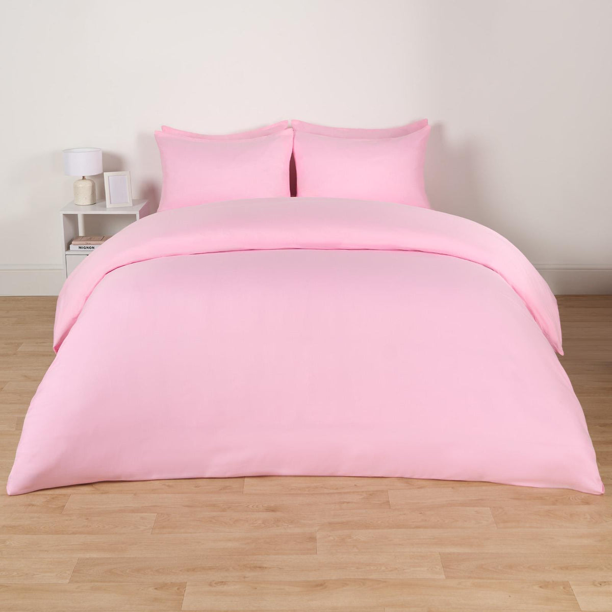 OHS Plain Duvet Cover & Pillowcase Reversible Bedding Set OR Fitted Sheet
