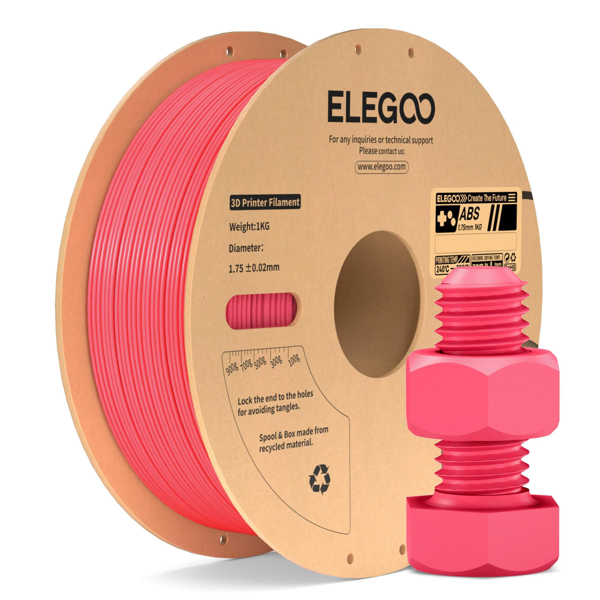 ELEGOO TPU Filament 1.75mm Grey 1KG, 95A Flexible Soft 3D Printing Filament 1KG Spool(2.2lbs) Fits for Most FDM 3D Printers