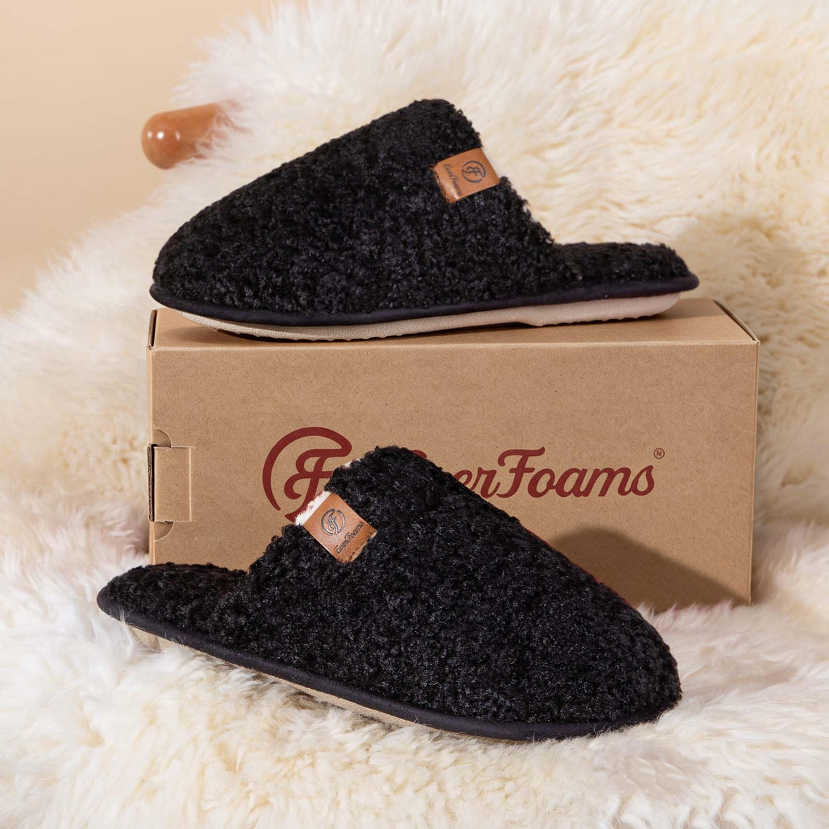 EverFoams Women's Fuzzy Slippers Cosy Memory Foam Indoor Warm House Shoes