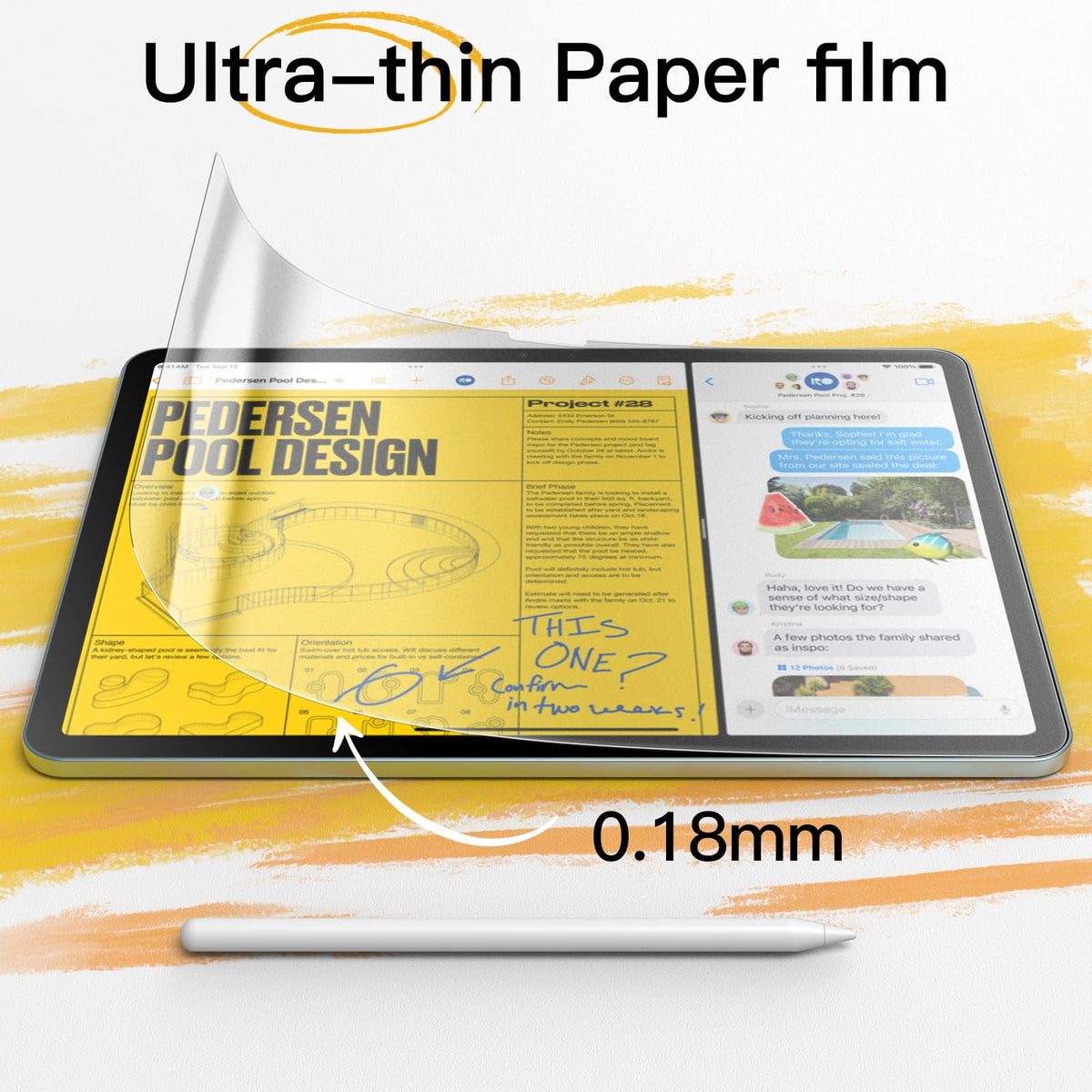 JETech Paper Matte Screen Protector for iPad (A16) 11th/10th Gen, 1-Pack