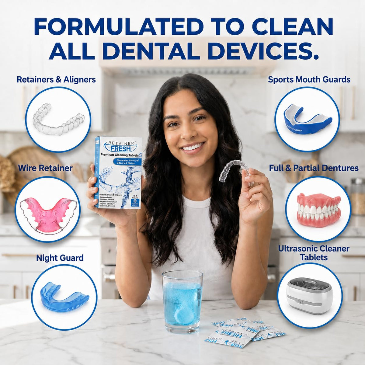 Retainer Fresh Retainer Cleaner Tablets 120 Tablets 4 Month Denture Cleaner