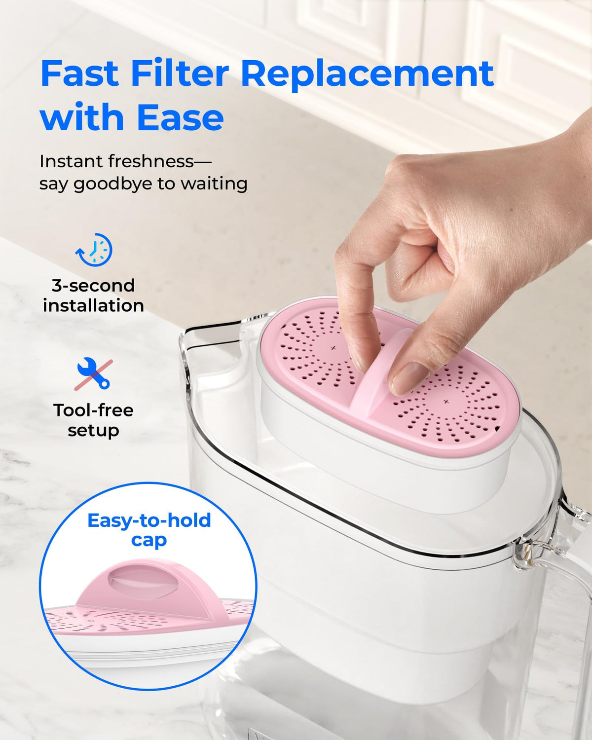 [Original] Waterdrop PF-01A Water Filter for Waterdrop Jug, 3 Months Each