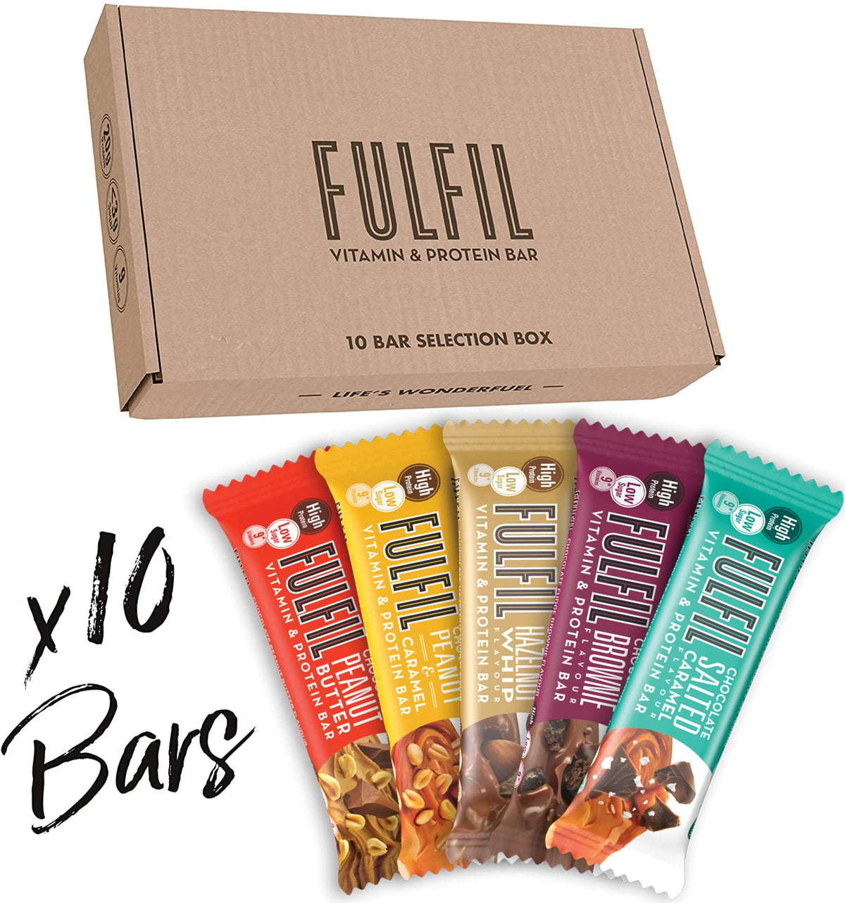 FULFIL Vitamin and Protein Bars, Chocolate Salted Caramel Flavour, 15 x 55g