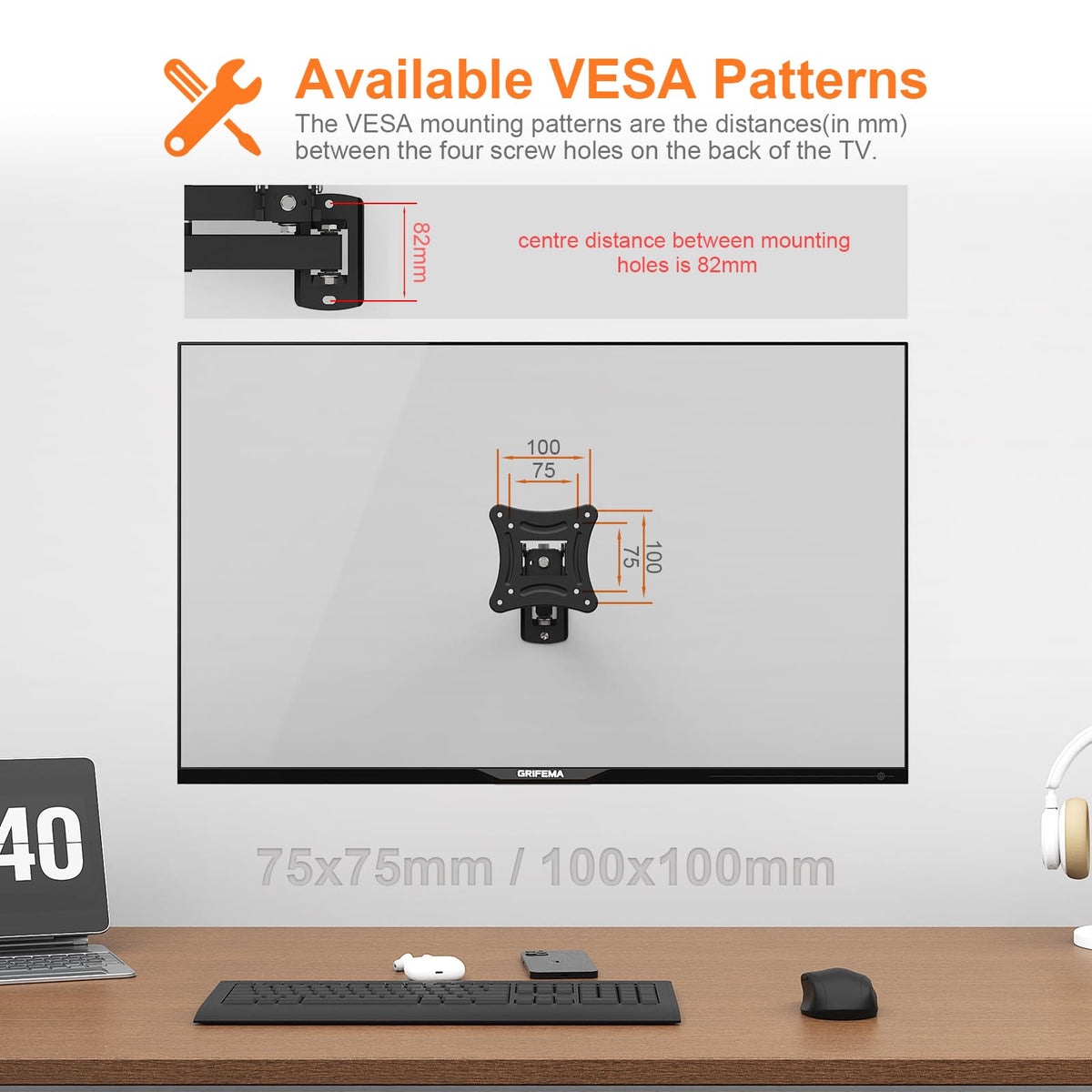 GRIFEMA Tilt TV Wall Bracket for 26 to 65 Inch TVs