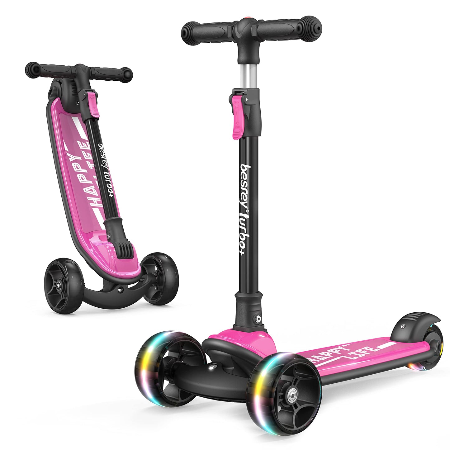besrey 3-Wheel Toddler Scooter with Lean-to-Steer — Foldable, Anti-Slip Deck | Max 50 kg
