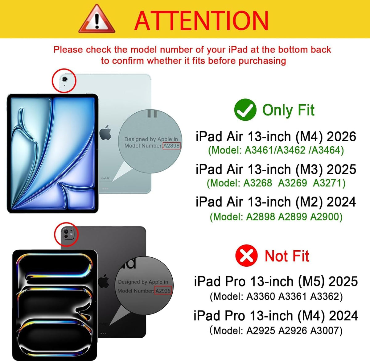 ProCase for iPad Air 13 Inch Case M4/M3/M2(2026/2025/2024), Black