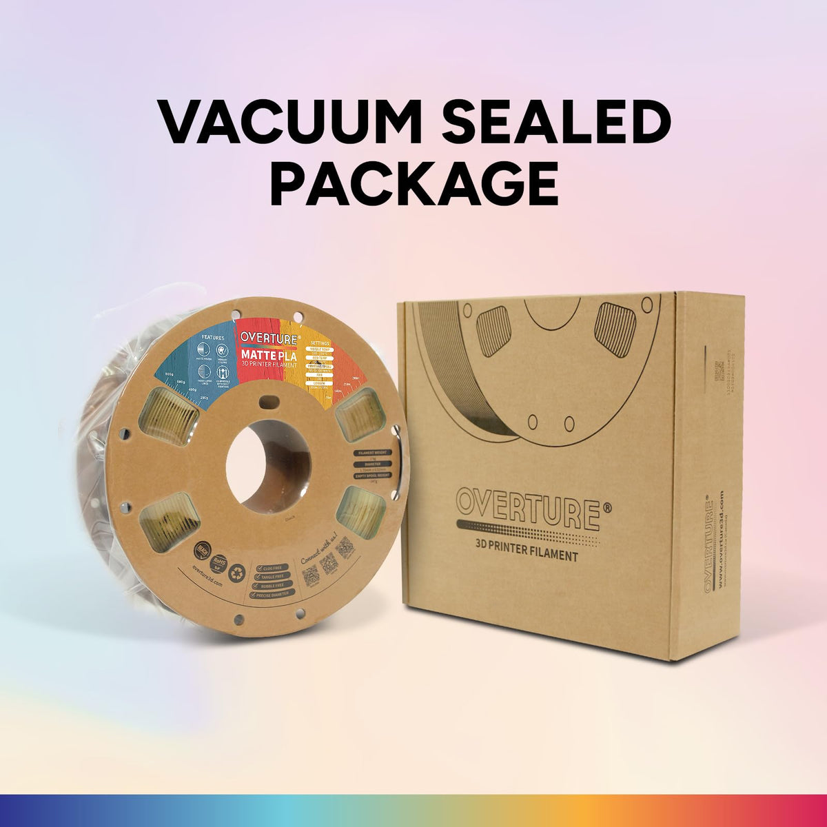 OVERTURE Matte PLA 3D Printer Filament 1.75mm, 1kg Light Brown