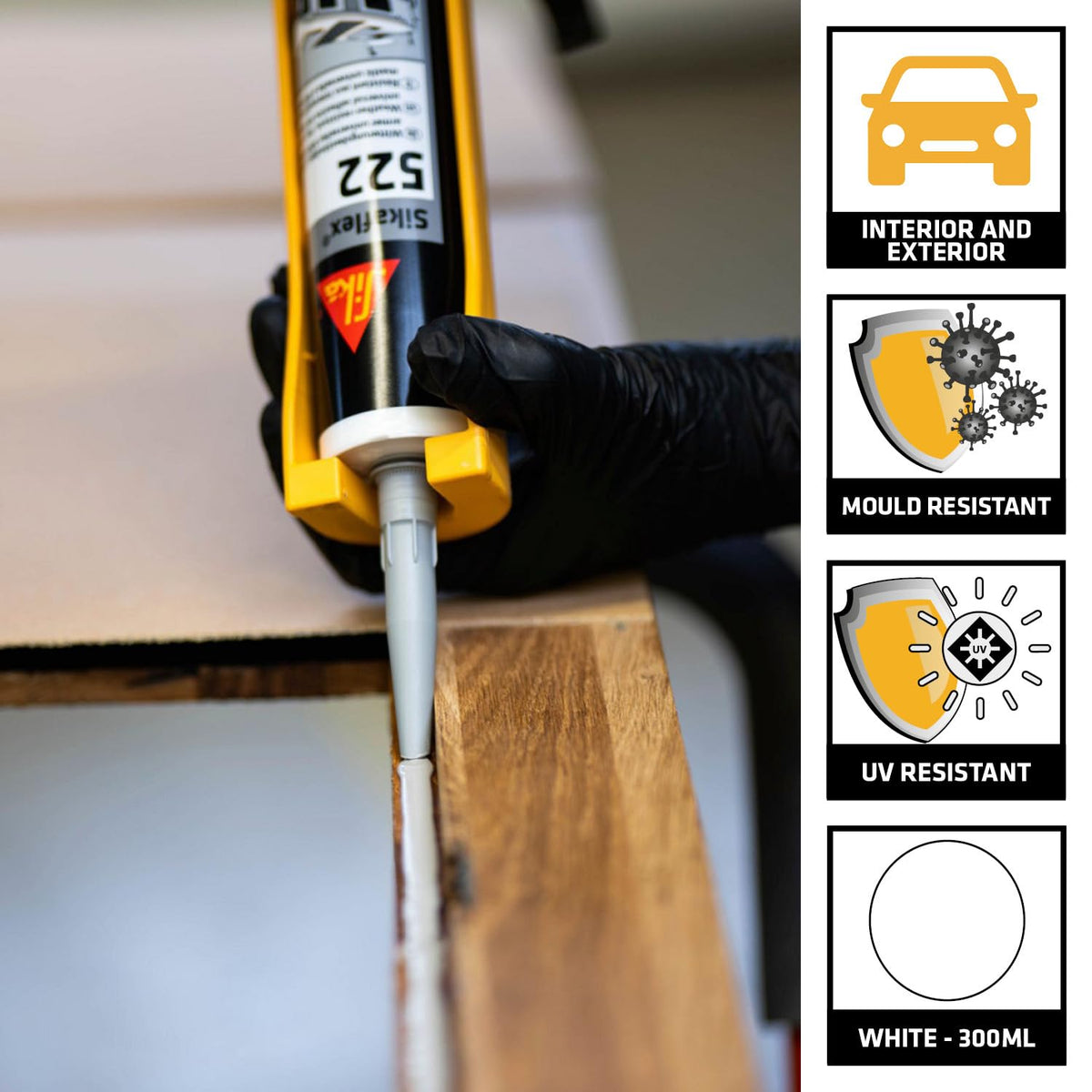 Sika Sikaflex 522 Caravan and Motorhome Adhesive Sealant, White, 300ml