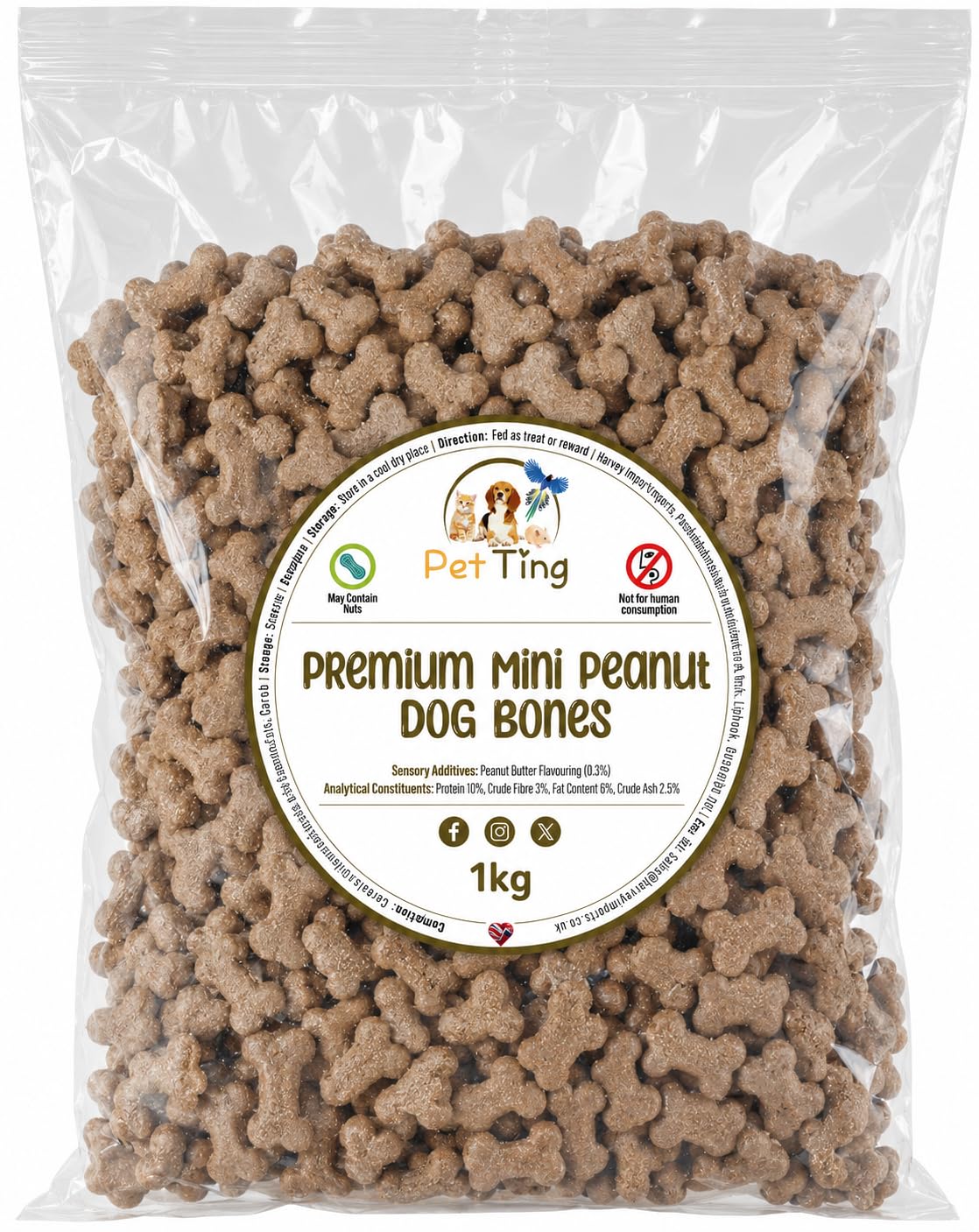 Premium Dog Biscuits Treats 1kg (Charcoal Cobs)